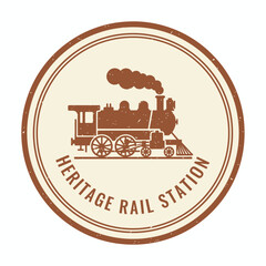 Vintage Heritage Steam Train Rail Logo