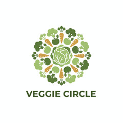 Organic Veggie Circle Healthy Food Logo