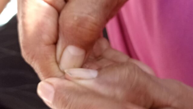 Mother Checking Daughter's Hair for Head Lice and Removing Nits Manually