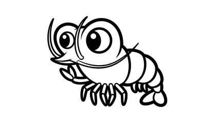 Cartoon Lobster Illustration Simple Design.