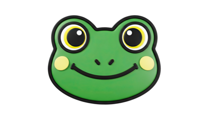 Cute Green Frog Face Icon