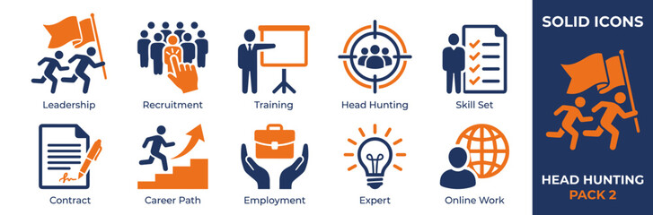 Set of 16 business and employment icons vector