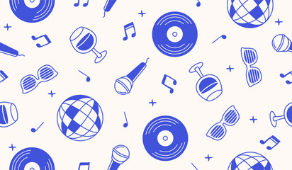 Cute karaoke pattern background vector design