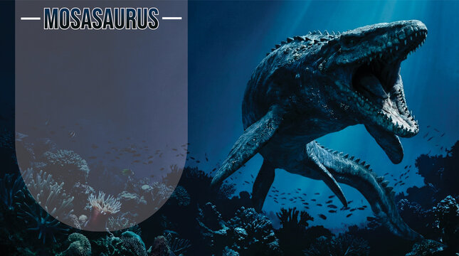 Mosasaurus in Deep Blue Ocean Environment