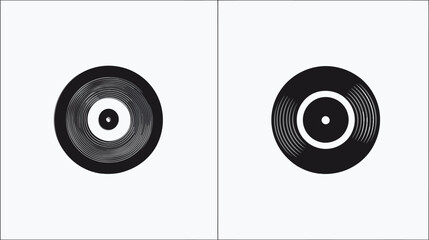 Two-panel image features vinyl records. One has multiple shades of gray, the other a clean graphic