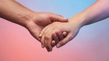 Two hands holding hands.
