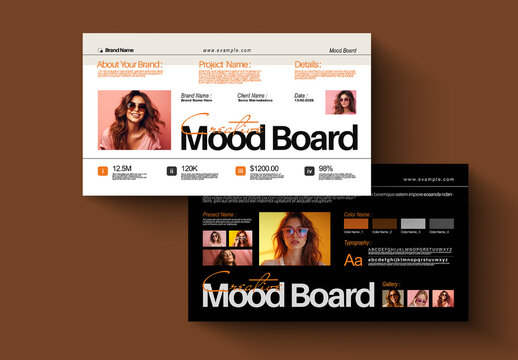 Brand Mood Board Layout Design for Creative Projects