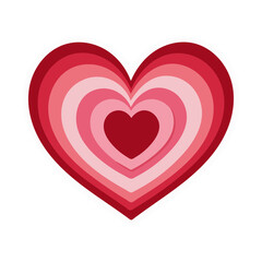 Single Heart Shape with Pink and Yellow Abstract Pattern Flat Vector Illustration