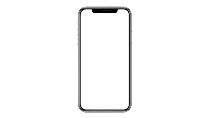Modern Smartphone with Blank White Screen Isolated on White Background.