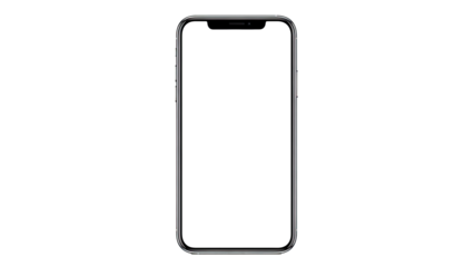 Modern Smartphone with Blank White Screen Isolated on White Background.