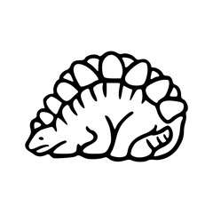 cute stegosaurus dinosaur hand drawn illustration © Zen20