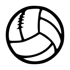 volleyball ball vector illustration in minimalist line art style