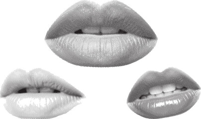 Illustration of three different lip shapes and expressions