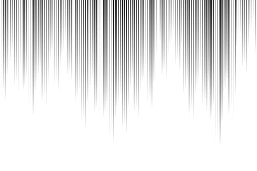 Black radial comics style lines, Straight Vertical Lines, isolated on white background. Speed abstract. Vector illustration