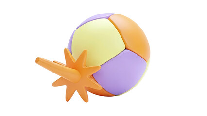 3D Rendering of a Colorful Sphere Toy with Star Attachment