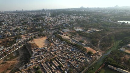 Aerial view of Hebbal Flyover in Bengaluru, Karnataka, India