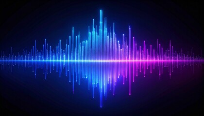 Colorful mirrored soundwave bars on dark background