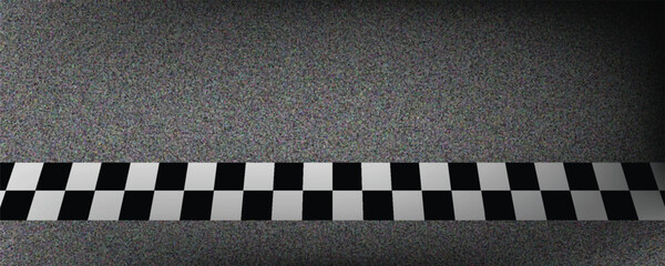 Obraz premium Finish line racing background top view, Textured asphalt with finishing line.