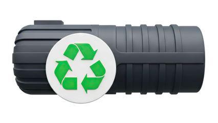 Recycling Bin with Green Recycle Symbol