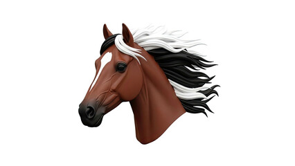 Obraz premium Stylized 3D Horse Head Bust with Flowing Mane