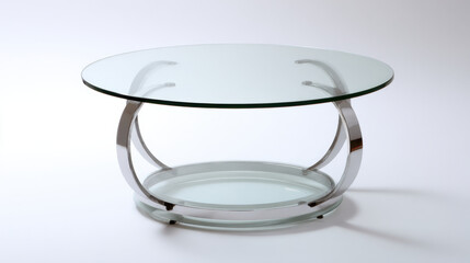 Glass coffee table modern table round table metal frame chrome finish glass top minimalist design contemporary furniture living room interior decor Sleek round glass coffee table with chrome metal