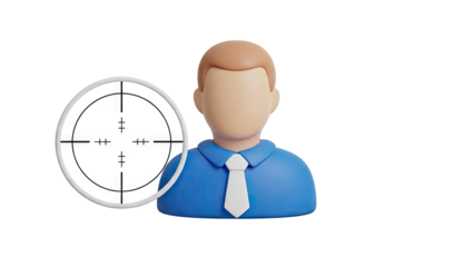 Targeted individual with crosshairs