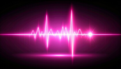 Glowing pink waveform on black background symbolizing sound, rhythm, and digital pulse