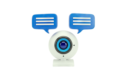 Webcam with chat bubbles