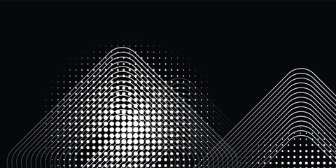 Abstract wave lines dynamic flowing white light isolated on black background. modern design vector concept eps10