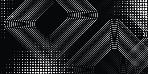 Abstract wave lines dynamic flowing white light isolated on black background. modern design vector concept eps10