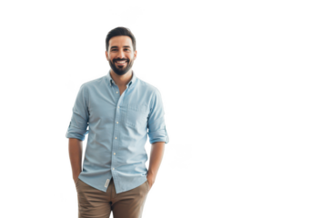 Man smiling casually