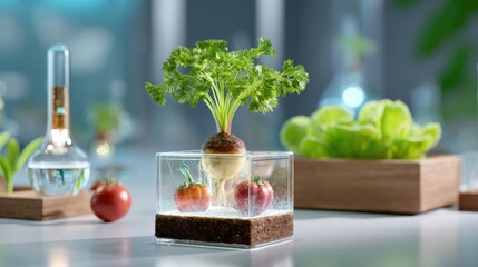 Fresh Vegetables with Hydroponic Display in Laboratory Setting for Sustainable Agriculture Innovations