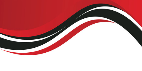 Abstract red waves are flowing on black and white background. red line background