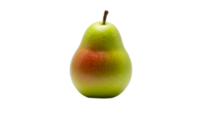 Fresh ripe green and red pear fruit standing upright.