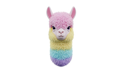Rainbow Alpaca Plush Head