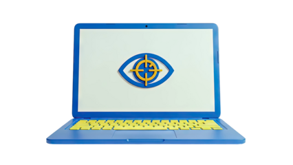 Laptop with Eye Target Symbol