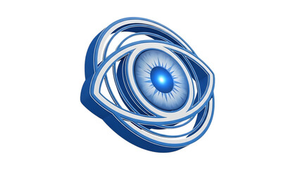 Glowing blue spiral shape isolated on transparent background