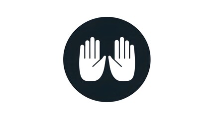Obraz premium minimal icon logo of hand gesture symbol clean vector style simple geometric shapes flat design