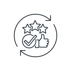 Repeated success. Reputation.Credibility. Vector linear icon illustration isolated on white background.