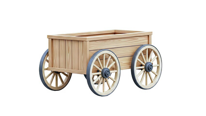 Wooden Cart with Spoked Wheels