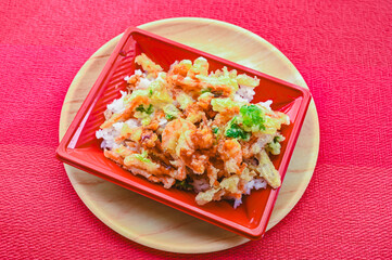 海老と野菜のかき揚げ丼