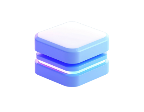 Isometric 3D rendering of a two-layered, glowing data structure - Powered by Adobe