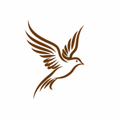 Obraz premium Stylized Dove in Flight Illustration.