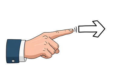 A pointing hand isolated on transparent background