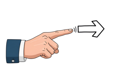 A pointing hand isolated on transparent background