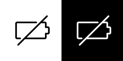 バッテリーなし・禁止（斜線）のシンプルアイコン（ベクター） © hamo