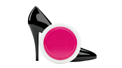 High Heel Shoe with Round Pink Object