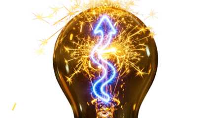 "Electric Muse: Spark Igniting a Neon Wire Inside a Classic Bulb (Adobe Stock Style)"
