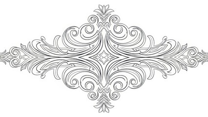 Sophisticated flourish illustration with symmetrical design and artistic elements