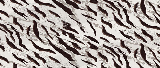Wwhite abstract pattern with tiger fur hand drawing animal © Virabla
